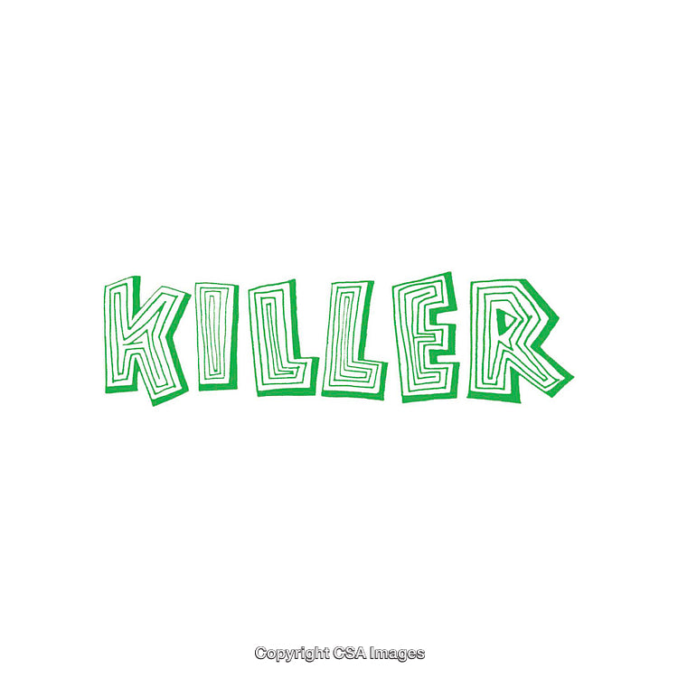 Stylized Green Killer Text on White Background
