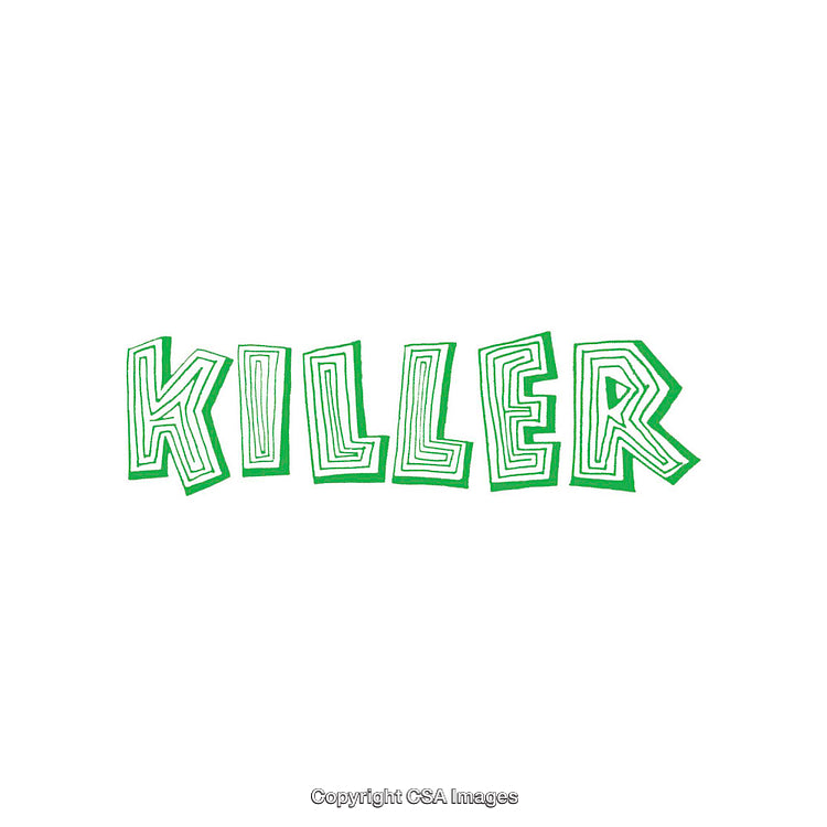 Stylized Green Killer Text on White Background
