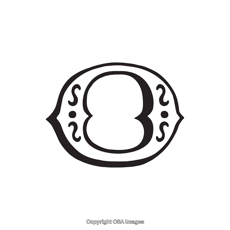 Elegant Black and White Design Featuring a Stylized Letter O
