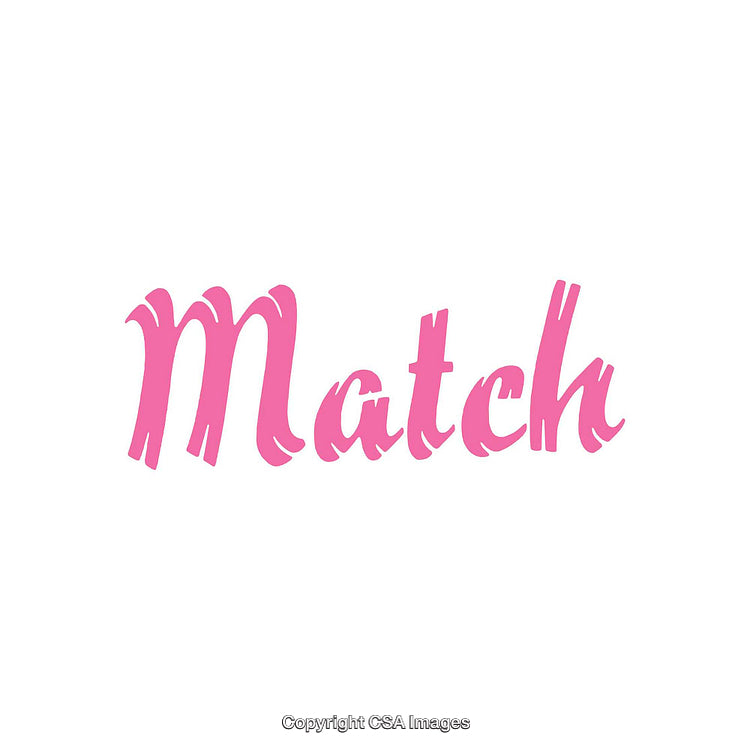 Pink Word Art Design Featuring the Word Match in Stylish Calligraphy Font