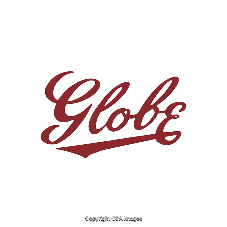 Minimalistic Red Globe Typography Logo on White Background