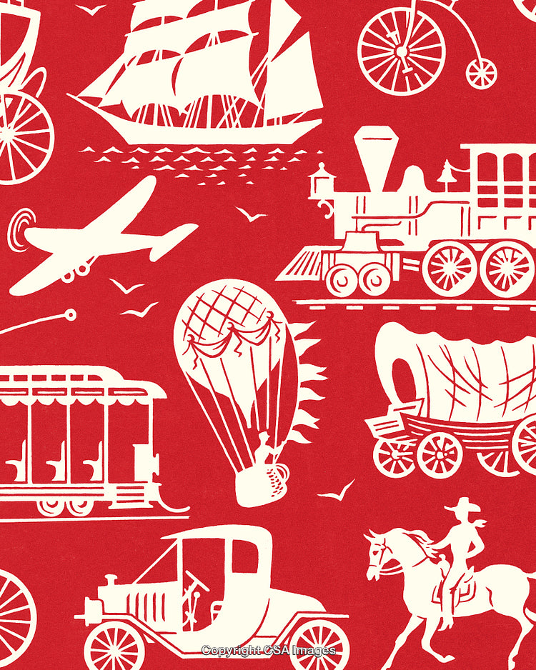 Red Pattern of Old West Objects