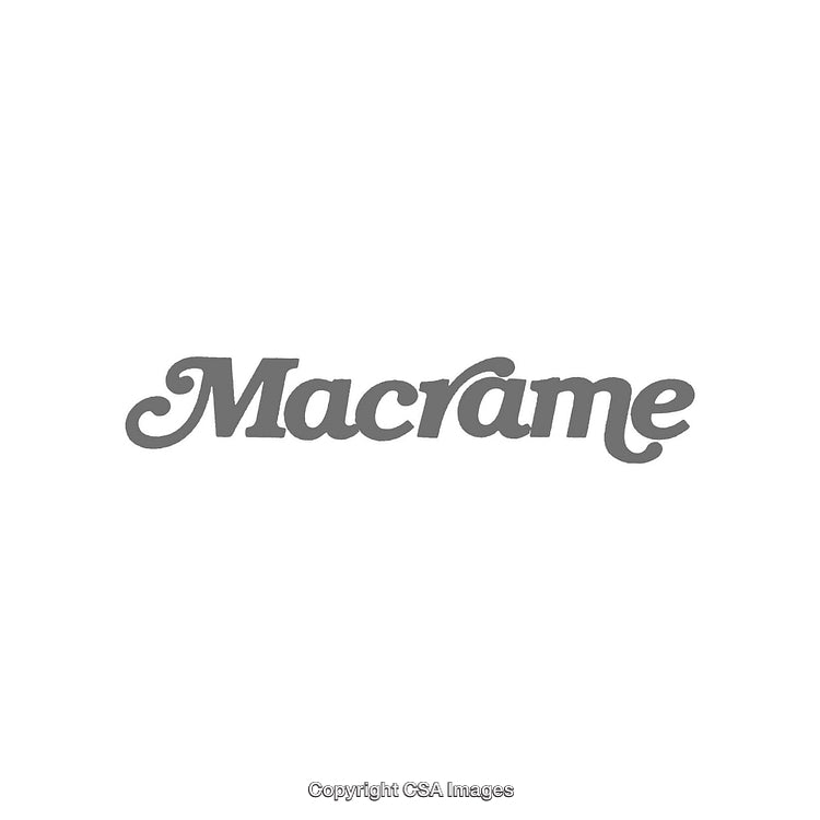 Elegant Gray Typography Highlighting the Word Macrame in Decorative Font Design