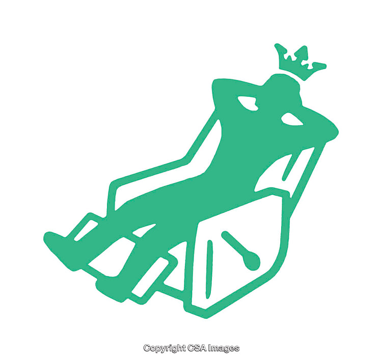 Silhouette Relaxing in Chair with Crown Symbolizing Comfort and Authority
