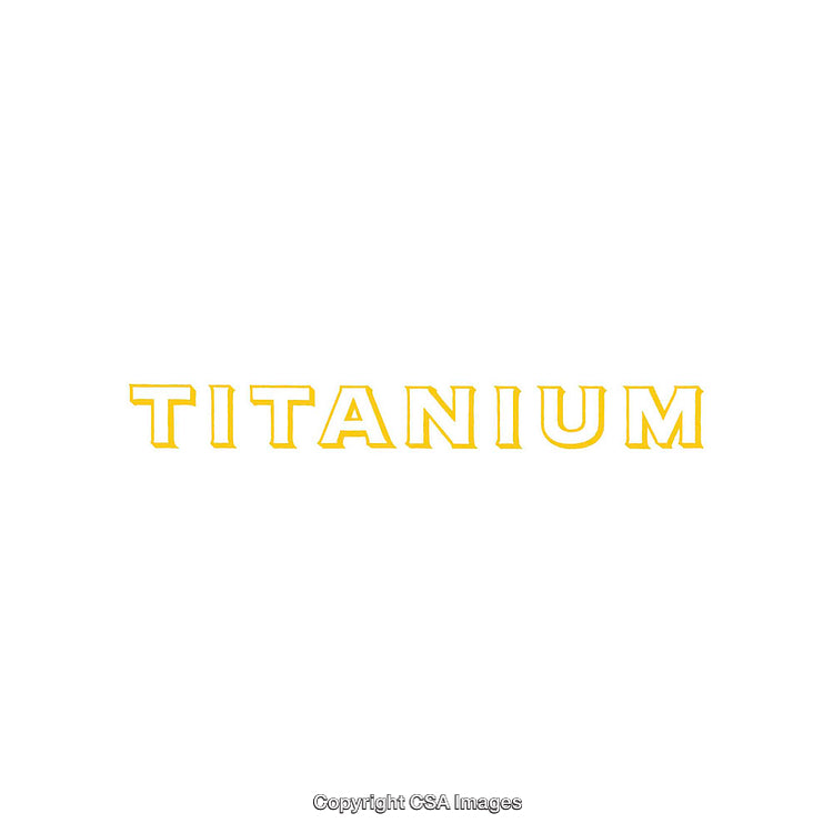 Minimalistic Yellow Block Typography Featuring the Word Titanium on White Background