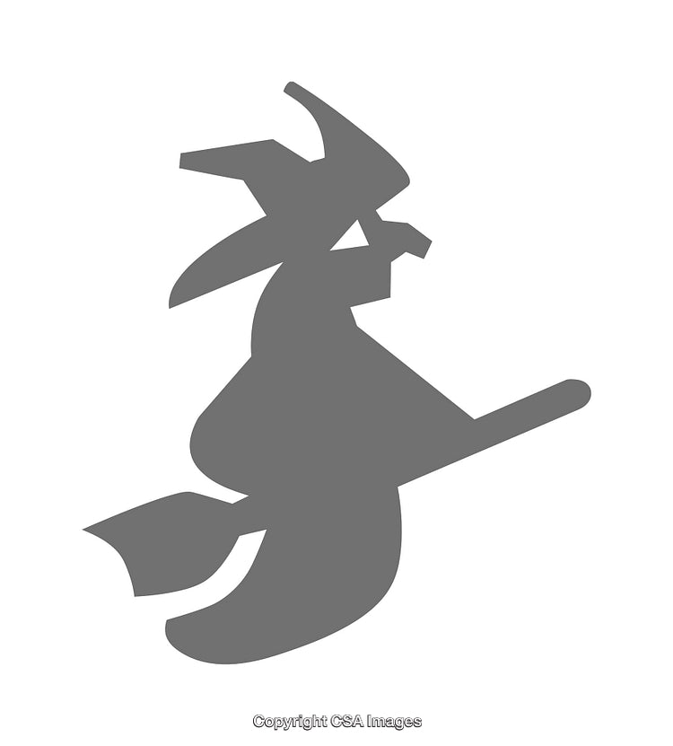 Silhouette of a Witch Flying on a Broomstick Icon Illustration