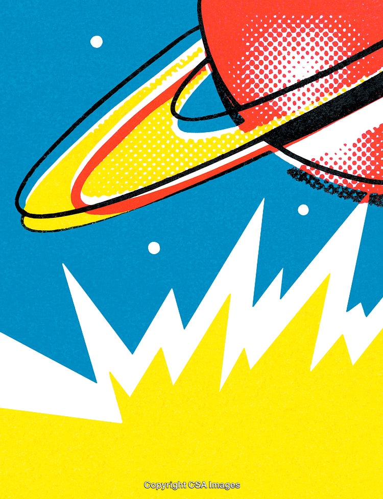 Vibrant Comic-Style Illustration of a Planet with Dynamic Colors