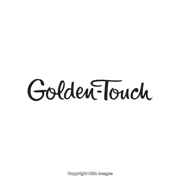 Elegant Calligraphy Style Logo Featuring 'Golden-Touch' on White Background