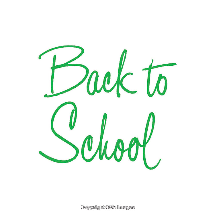 Green Back to School Hand-Lettered Text on White Background