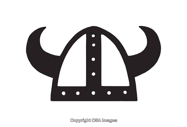 Simple Vector Illustration of a Viking Helmet with Horns
