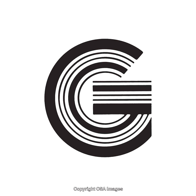 Monochrome Geometric Letter G Design with Circles and Lines