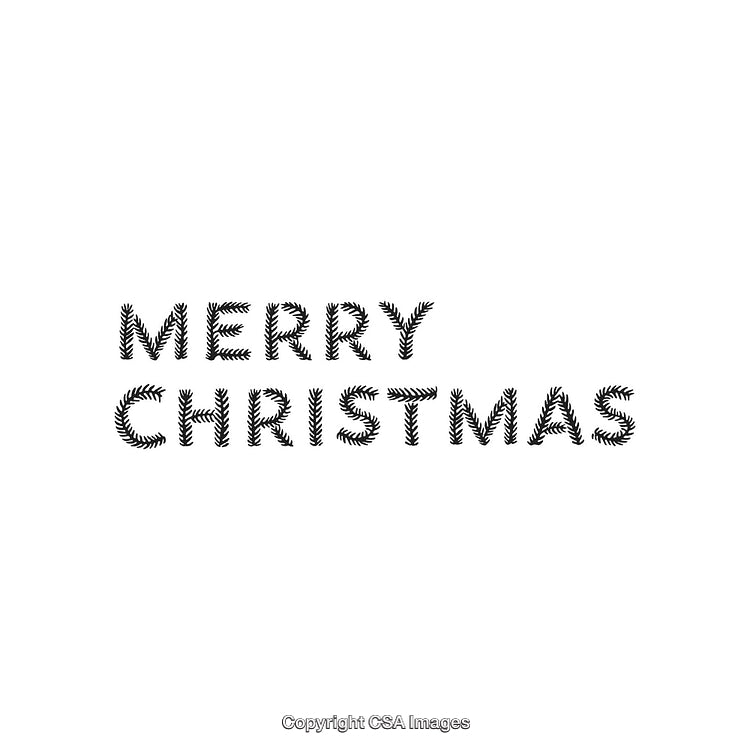 Minimalist Merry Christmas Text Design with Festive Decorative Font