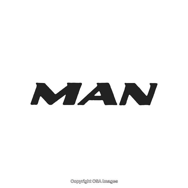 Bold Black MAN Text on a Clean White Background