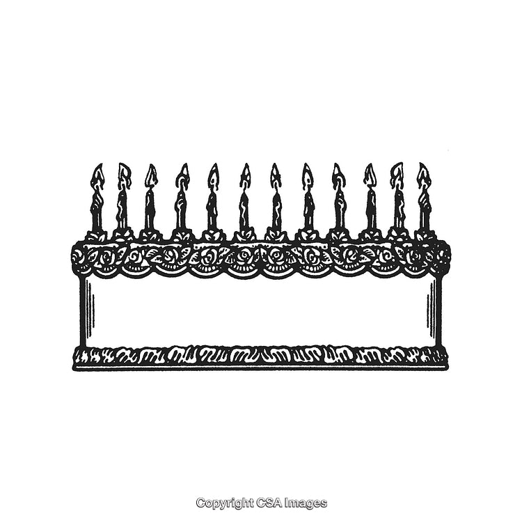Vintage Black And White Border Featuring Ornate Cake Design