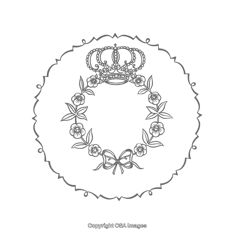 Elegant Floral Wreath with Ornamental Crown and Decorative Elements