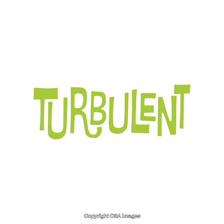 Modern Typographic Green 'Turbulent' Text on a Simple White Background