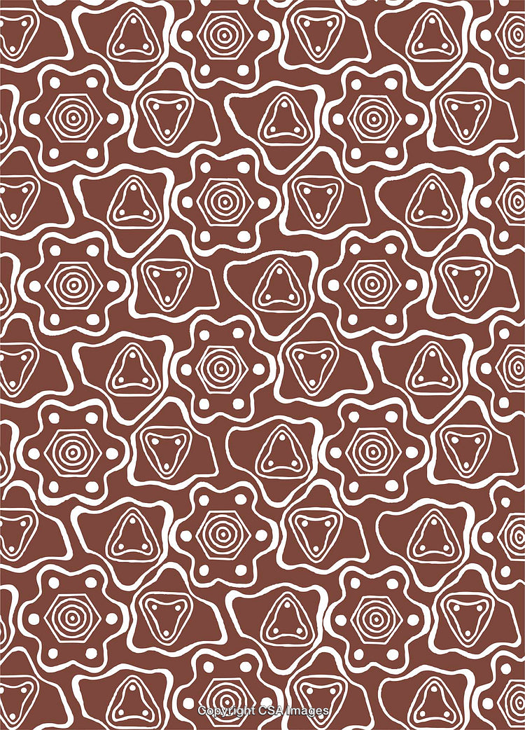 Abstract Geometric Pattern with Hexagonal and Triangular Shapes in Brown
