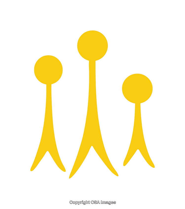 Minimalist Yellow Abstract Family Design with Three Members