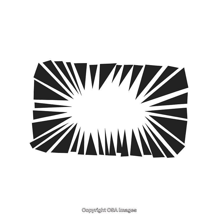 Abstract Black And White Geometric Burst On White Background