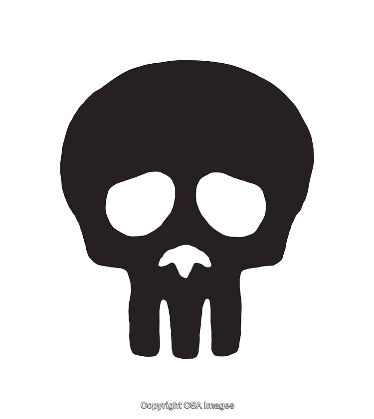 Black And White Icon Of A Skull With Minimalistic Features