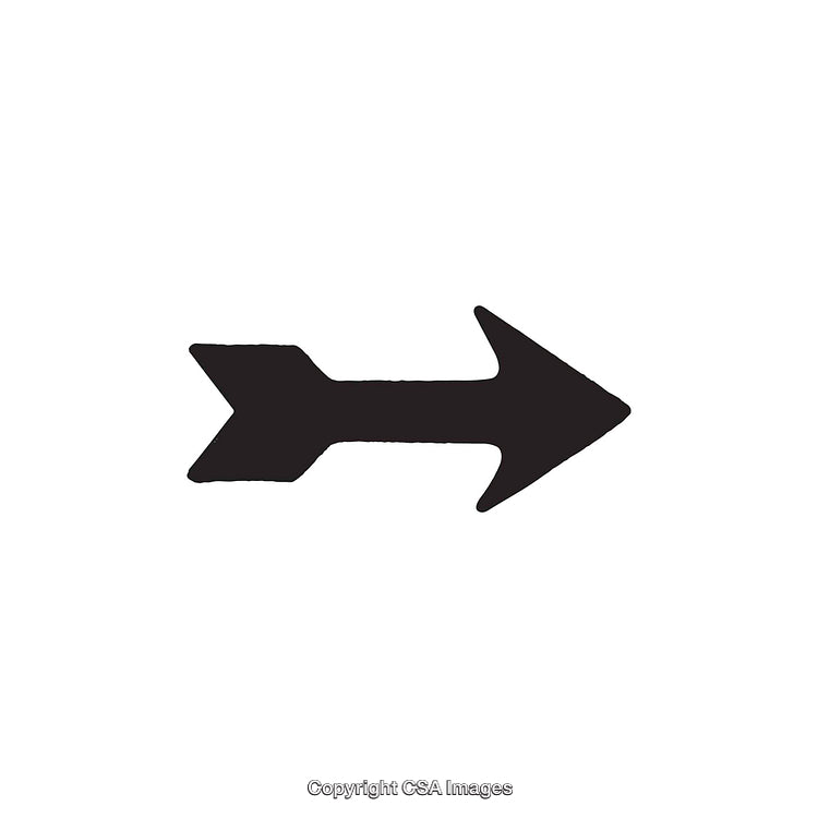 Black And White Solid Arrow Icon On A Plain Background