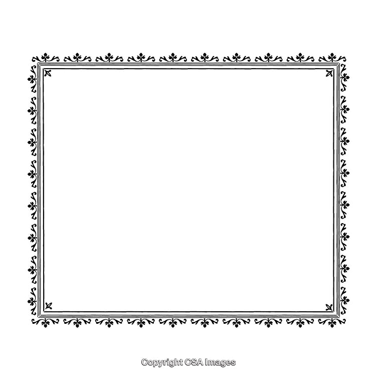 Elegant Black and White Decorative Border with Ornamental Design