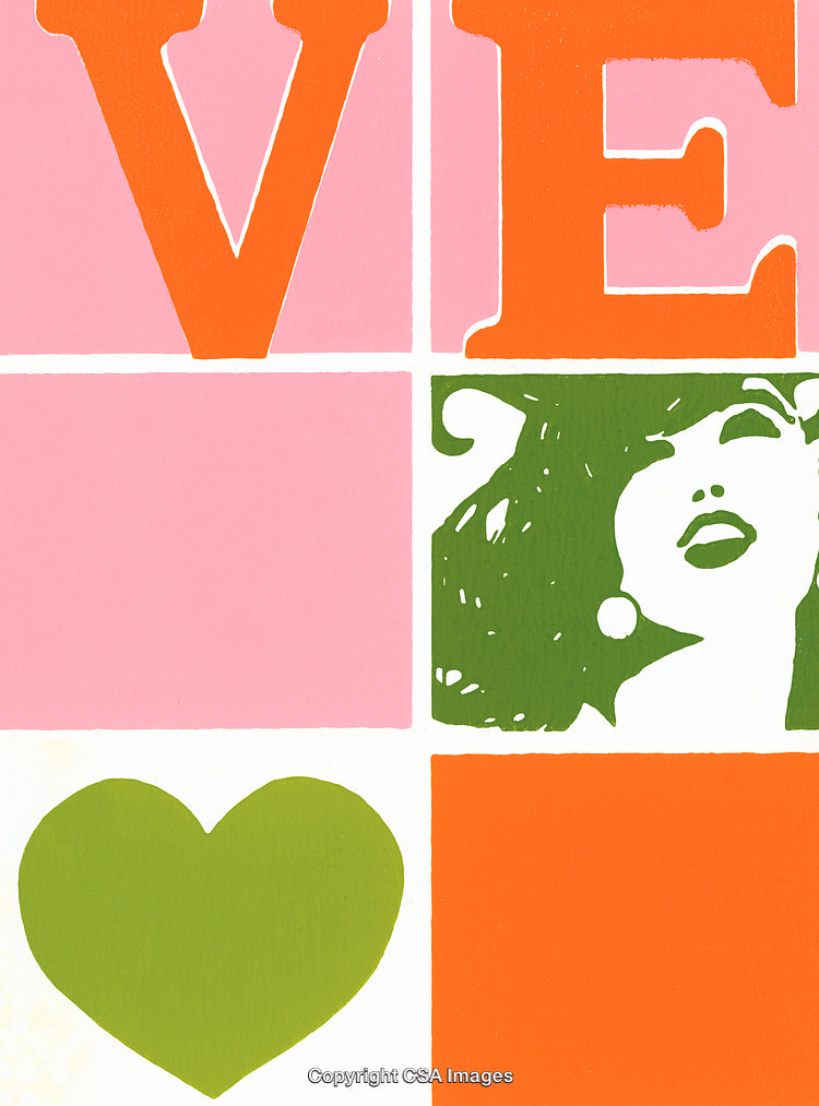 Retro Pop Art Style Love Design with Bold Colors