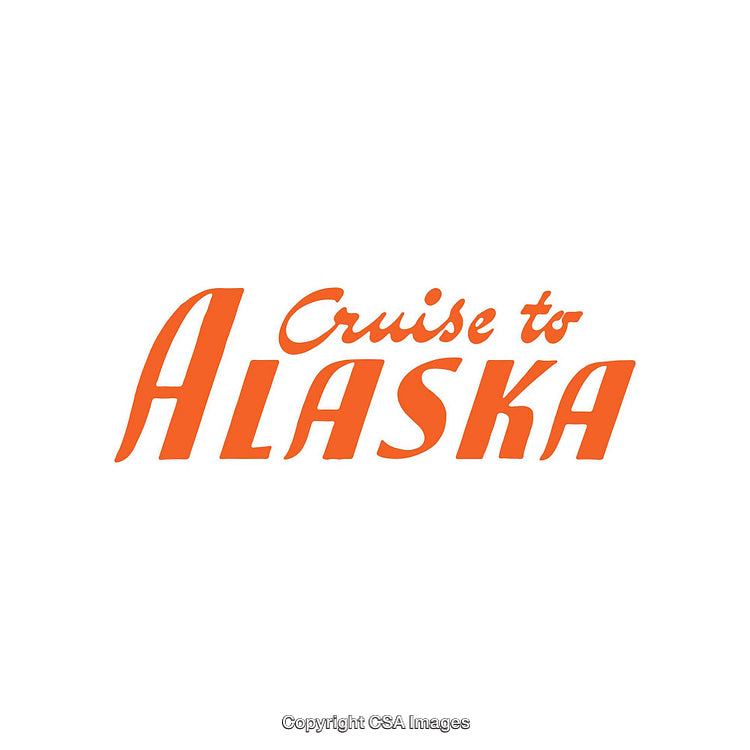 Elegant Typography Promoting an Alaskan Cruise in Bold Orange Font