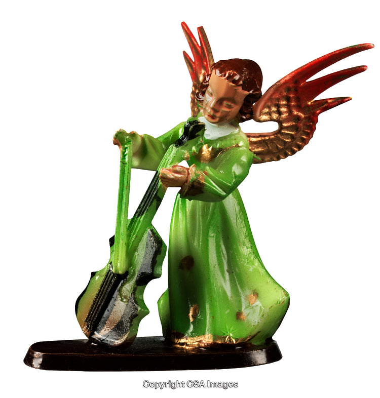 Colorful Angel Figurine Playing a Musical Instrument Decorative Collectible
