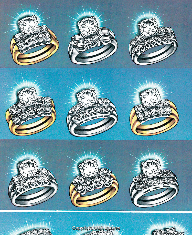 Elegant Collection of Wedding Rings in Gold and Silver Featuring Diamonds