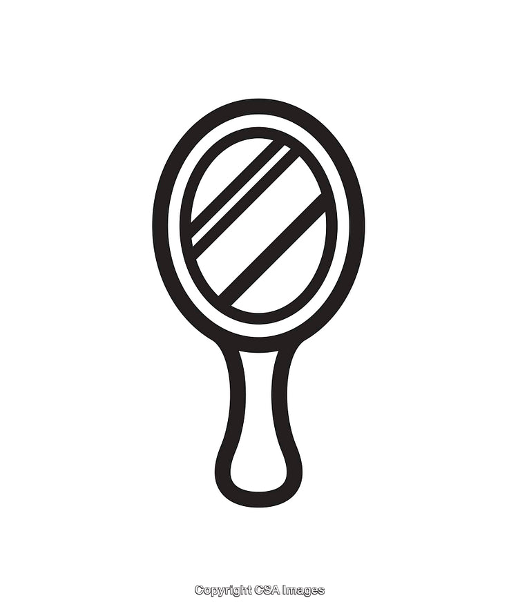 Black And White Handheld Mirror Symbol Illustration