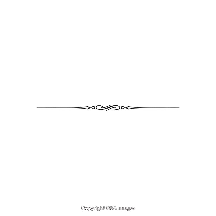 Ornate Black-And-White Decorative Divider With Elegant Swirl Accents