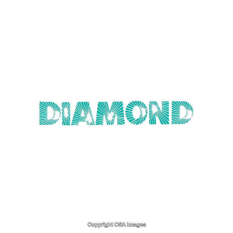 Teal Diamond Shaped Text on a Clean White Background for Design Projects