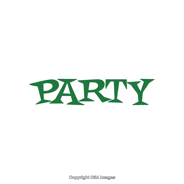 Bold Green Party Text on White Background for Celebratory Designs