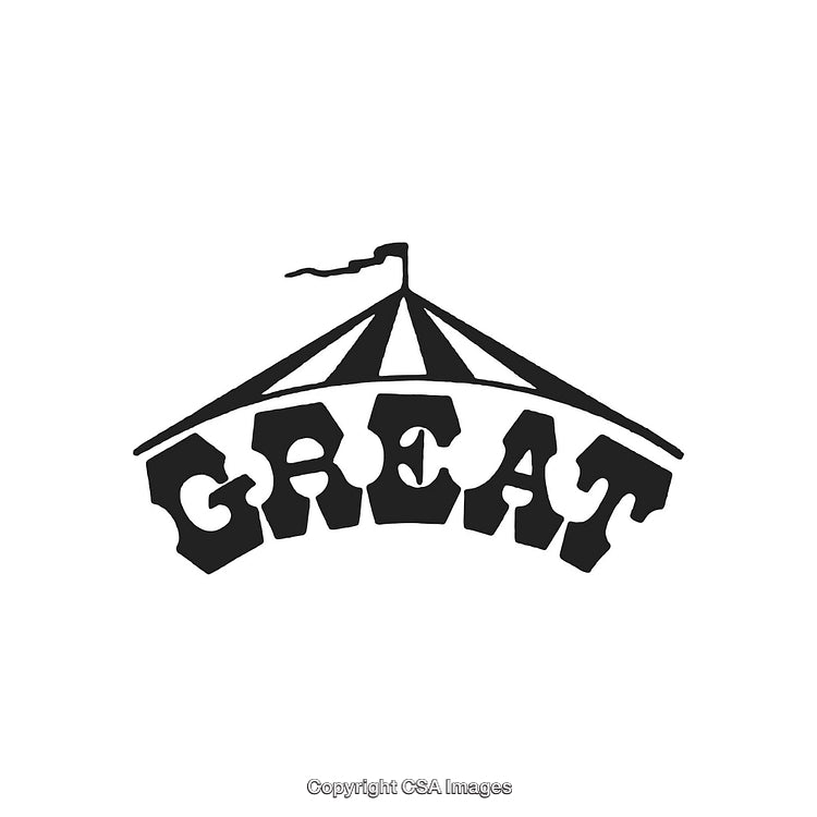 Retro Circus-Themed Logo Design with Tent Illustration and Stylized Font