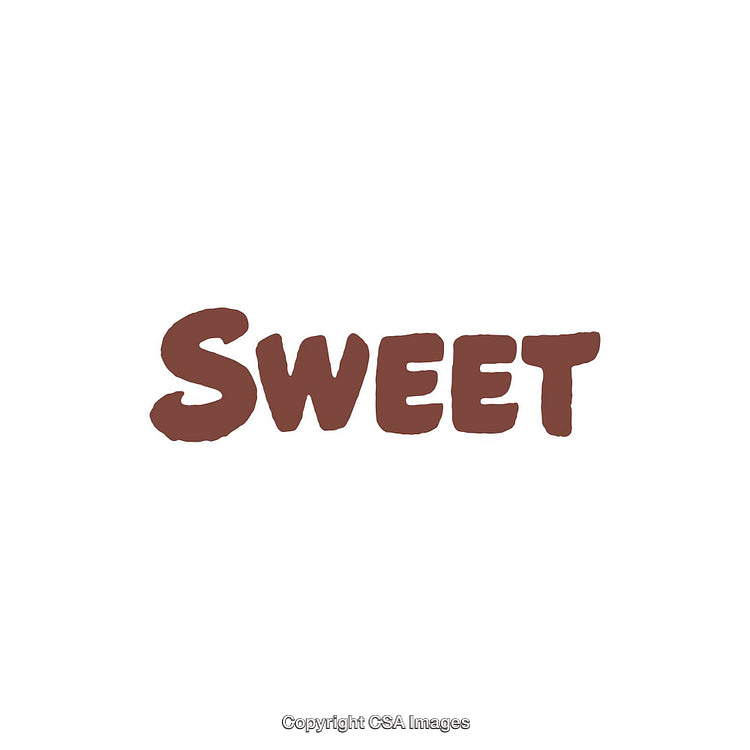 Handwritten Sweet Text in Bold and Simple Brown Color on White Background