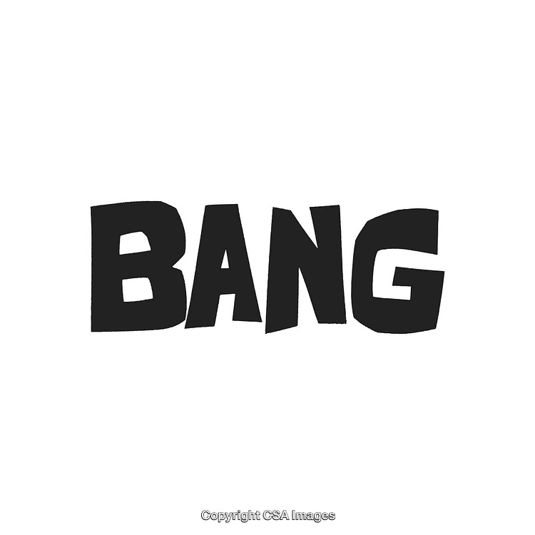 Black Stylized Comic Text Bang Isolated on a White Background
