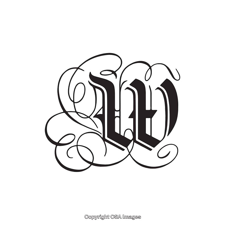 Elegant Monogram Design Featuring the Letter W with Ornate Flourishes