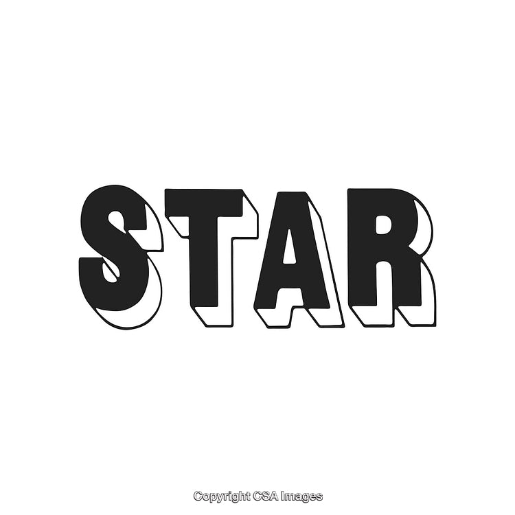 Black And White Typography Design With the Word Star in Bold Letters