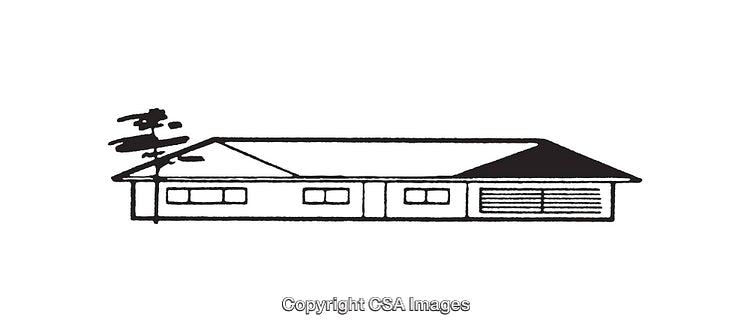 Minimalist Line Art of a House with Clean Architectural Design