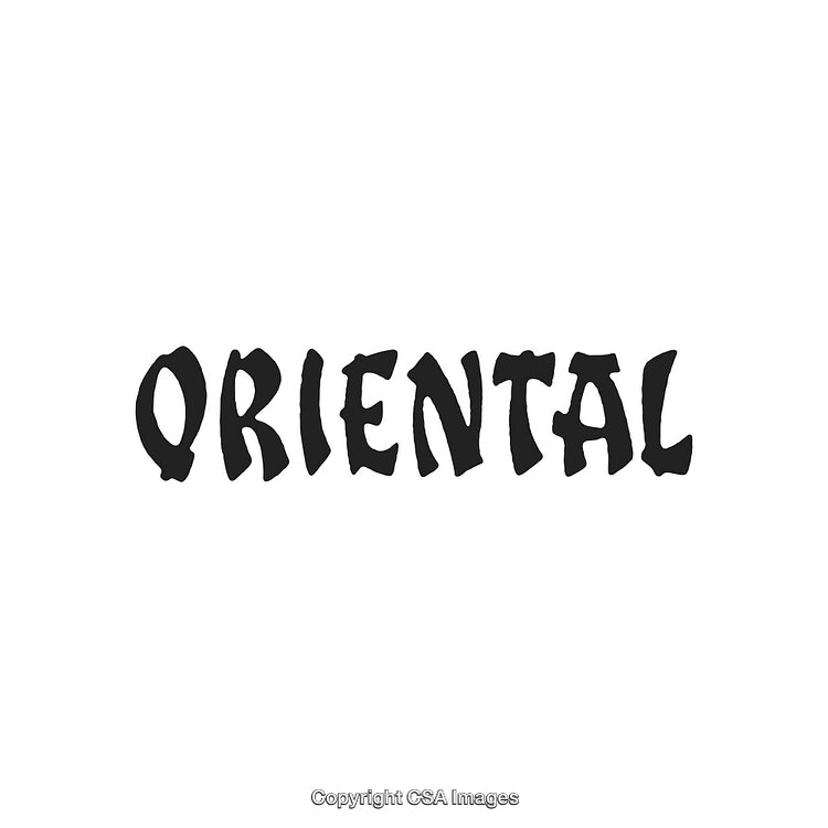 Black Text Design Featuring the Word Oriental on a White Background