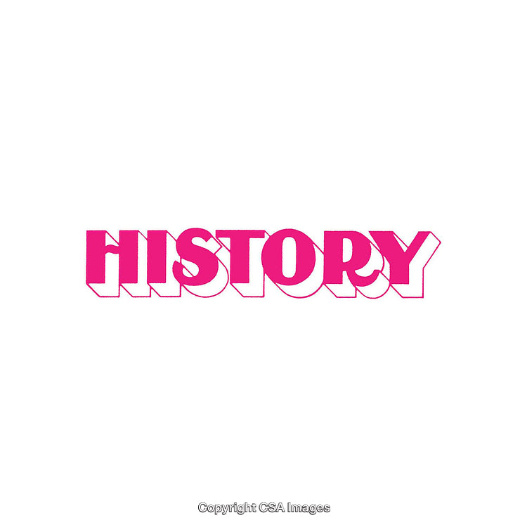Pink Text Design Depicting the Word History in a Bold Font Style