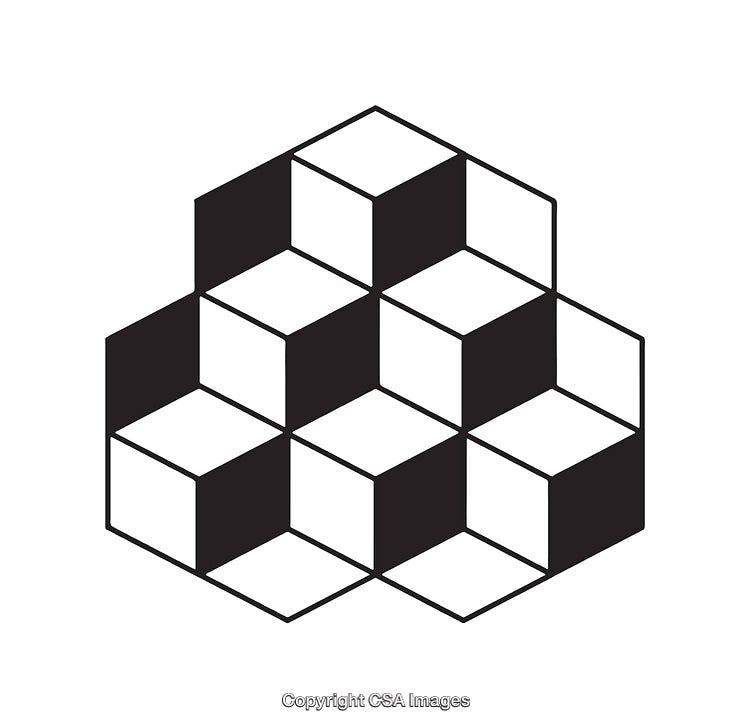 Black and White Geometric Cubes Icon Design