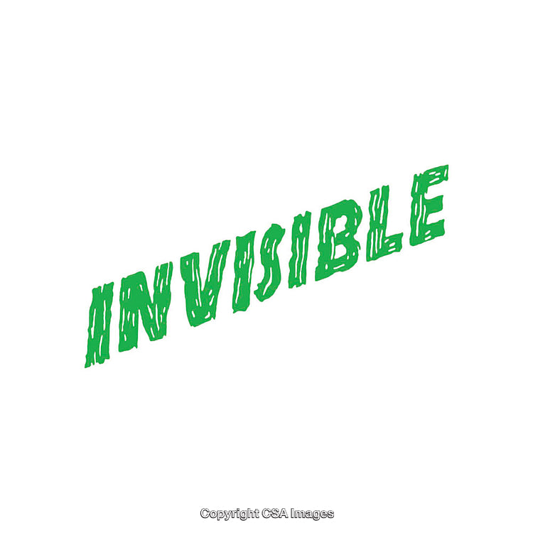 Bold Graphic Design Featuring the Word 'Invisible' in Distressed Green Font