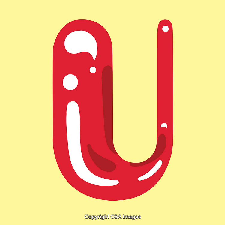 Creative Abstract Art of Letter U in Vivid Colors on Pastel Background