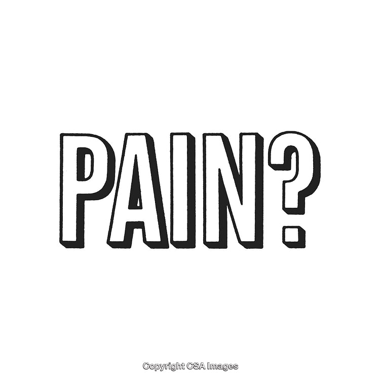 Black Text on White Background Reading Pain With a Question Mark