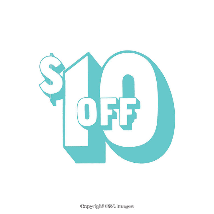 $10 Off Discount Offer Design in Bold Turquoise Style