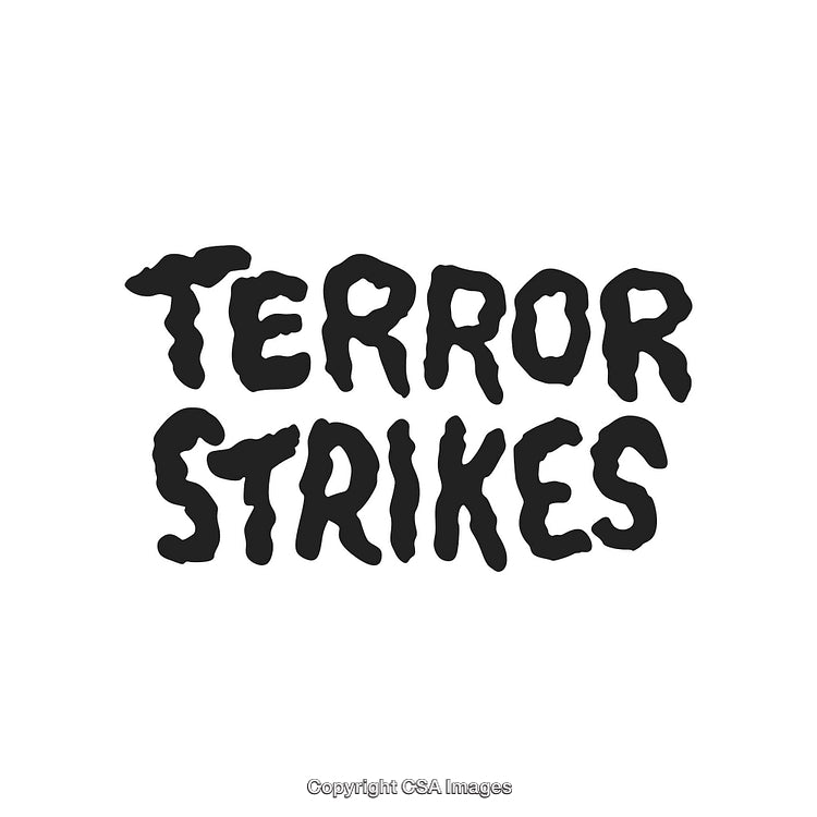 Horror-Themed Text Graphic Design with Distressed Black Font on White Background