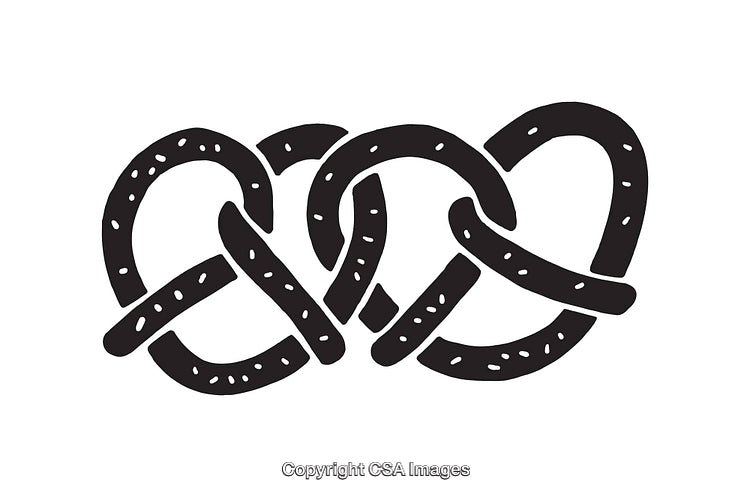 Black and White Line Art Knoted Rope Design Illustration