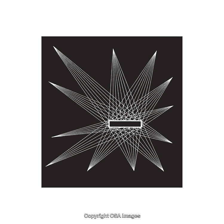 Geometric Abstract Artwork Featuring Symmetrical Lines on Black Background